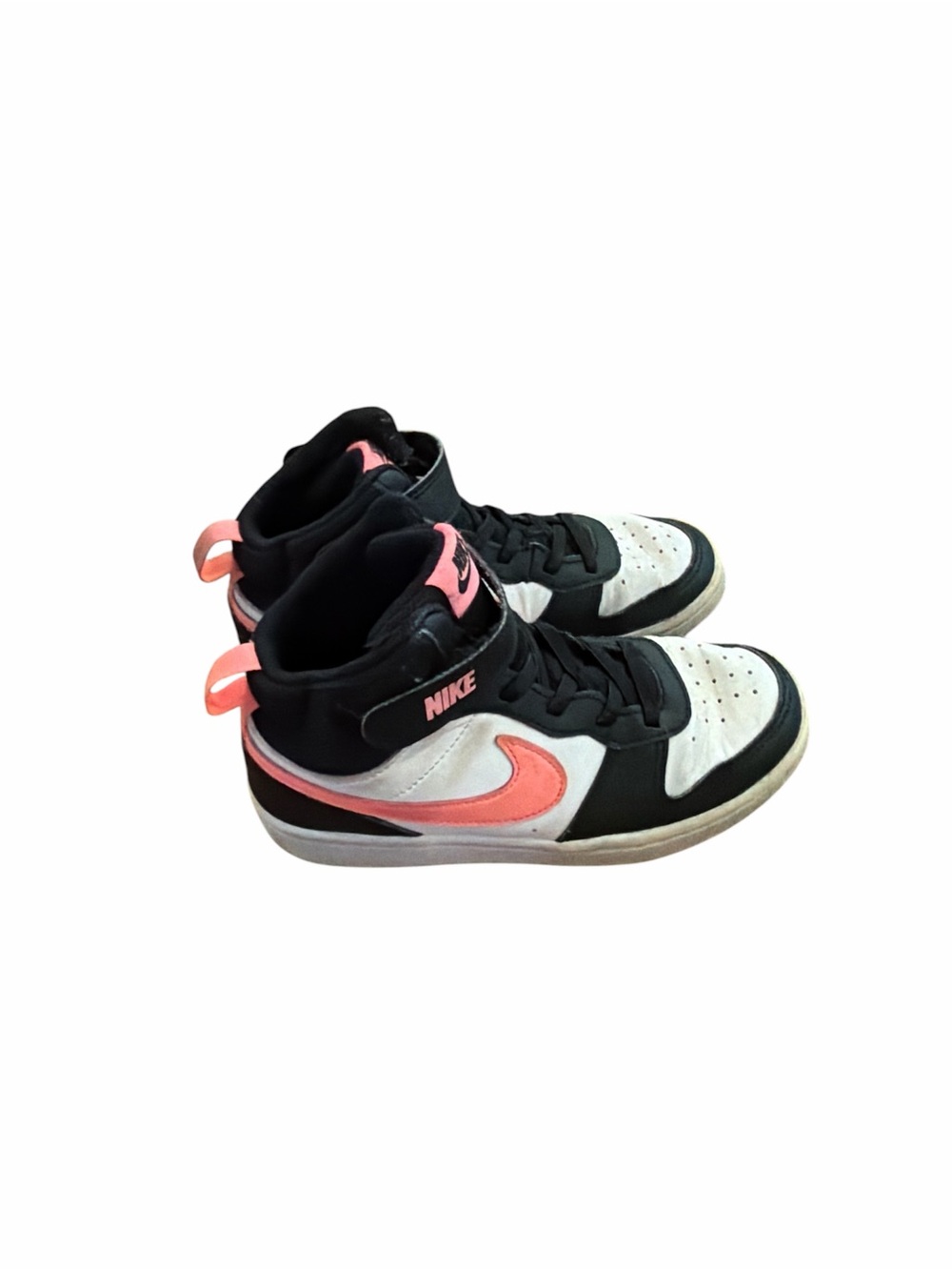 Nike Kids Mid-Top Sneakers in Black, White & Pink